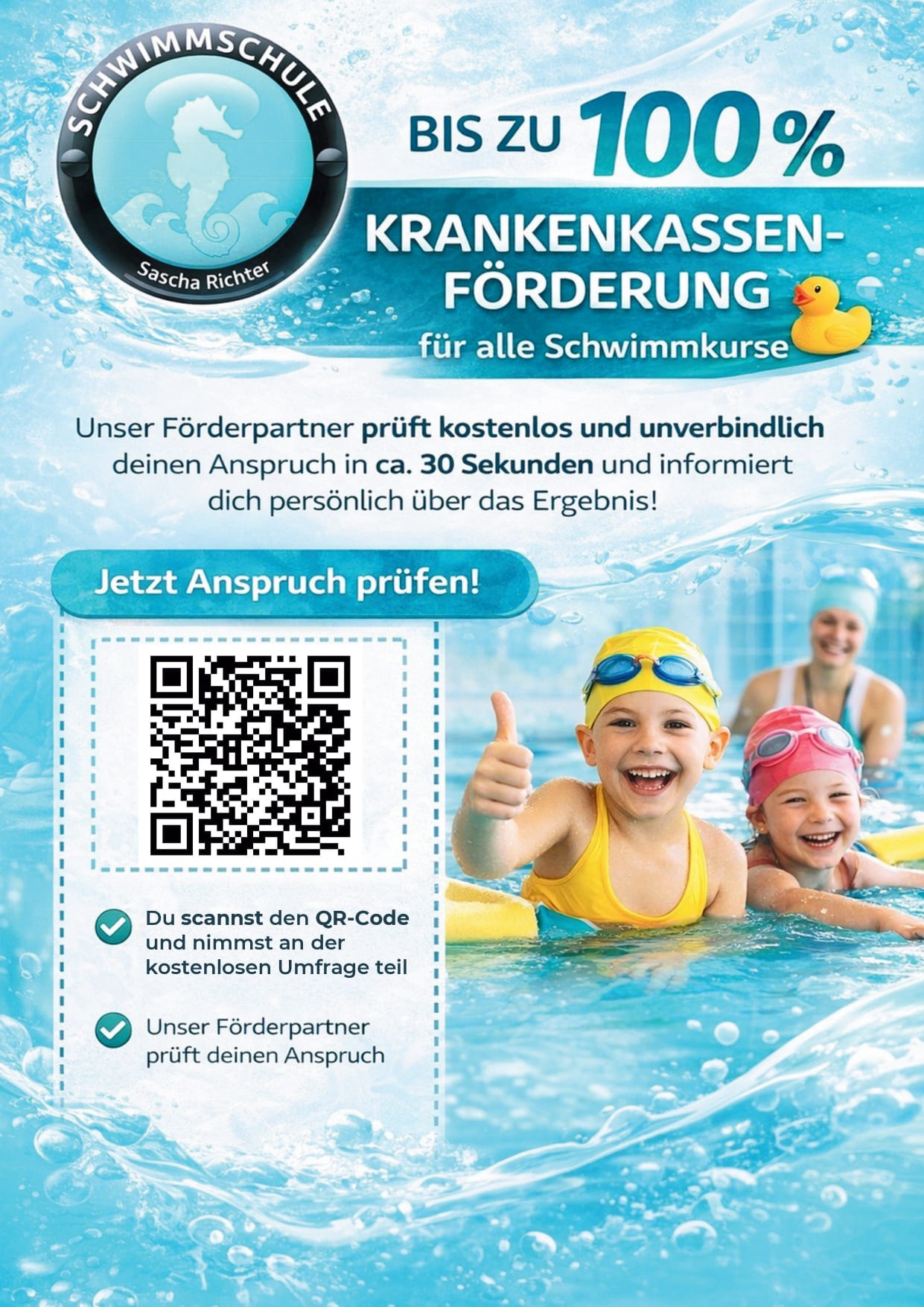 Flyer Förderung Schwimmschule Richter Oranienburg
